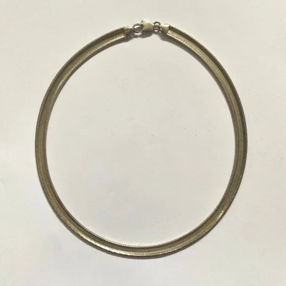 Vintage Sterling Silver Omega Chain Necklace 18 inches 36 grams 8mm Wide - Picture 6 of 8